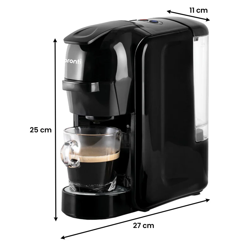 Pronti 3-in-1 Breakfast Set Kettle, 4-Slice Toaster & Pronti HomeMaid Coffee Machine Combo (Black)