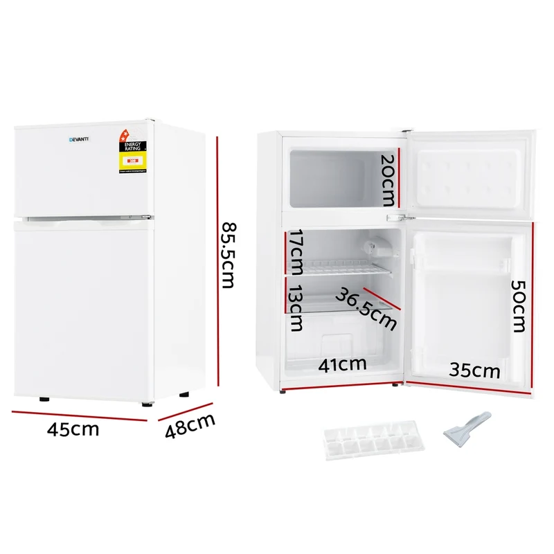 Devanti 85L Bar Fridge Mini Freezer Refrigerator White