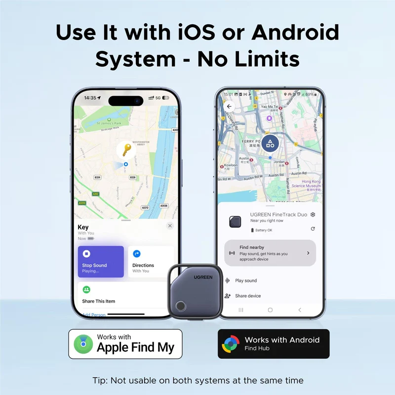 UGREEN Finder Pro USB-C Bluetooth Tracker for Apple & Google [2 Pack]