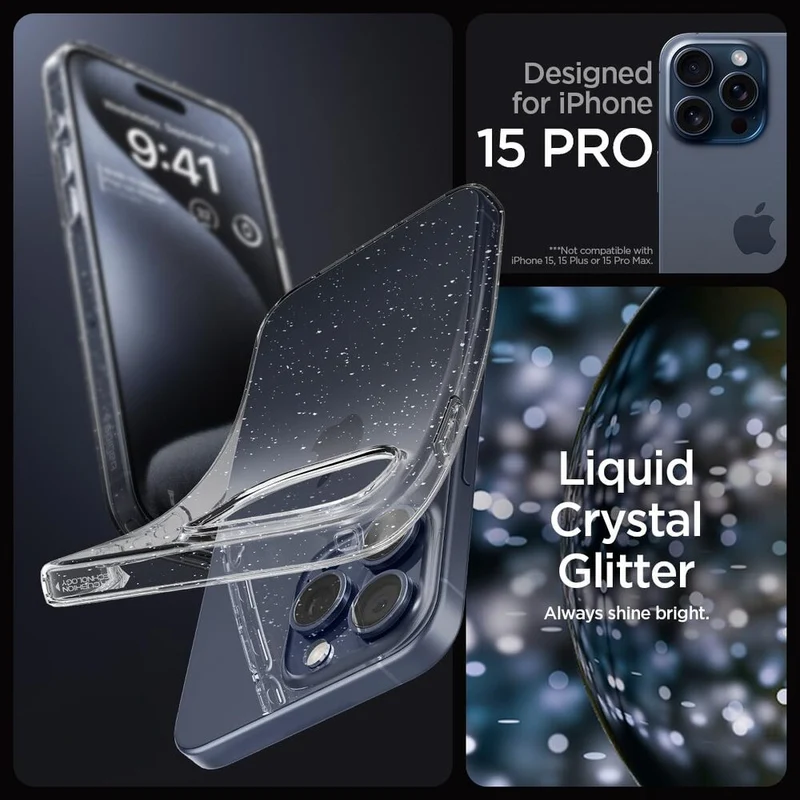 SPIGEN Liquid Crystal Glitter Case for iPhone 15 Pro (Crystal Quartz)