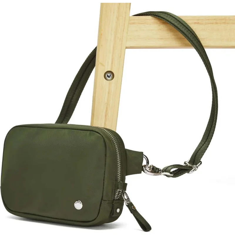 Pacsafe W Anti-Theft RFID Blocking Slashguard Micro Travel Sling Olive