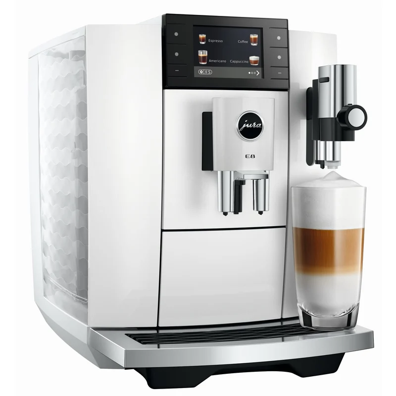 Jura E8 Fully Automatic Coffee Machine (Piano White)