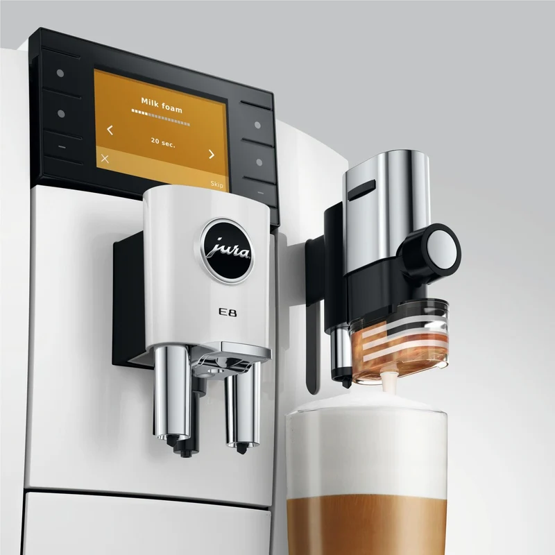 Jura E8 Fully Automatic Coffee Machine (Piano White)