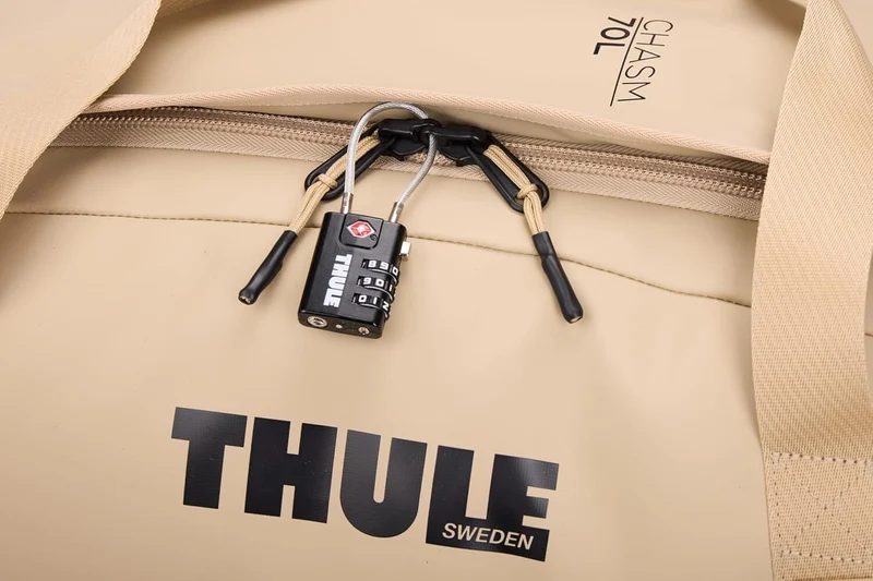 Thule Chasm 70L Duffel Overnight Bag Convertible Backpack Duffle in Gentle Beige