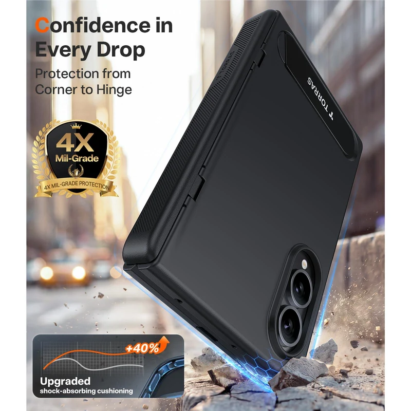 Torras Ostand Case for Galaxy Z Fold8 (Black)