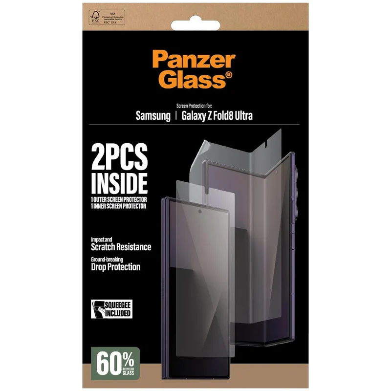 PanzerGlass Glass Subscreen & TPU Film Protector for Galaxy Z Fold8 Ultra