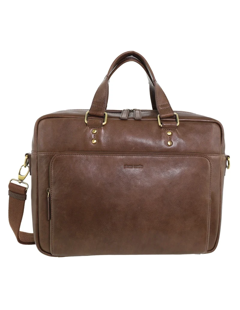 Pierre Cardin Men's Leather Rustic Business/Laptop Shoulder Bag 41x29cm Oak