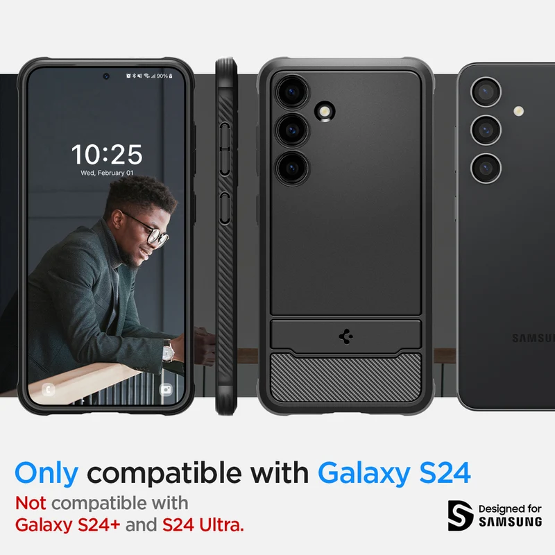 Spigen Samsung Galaxy S24 Rugged Armor Case - Black