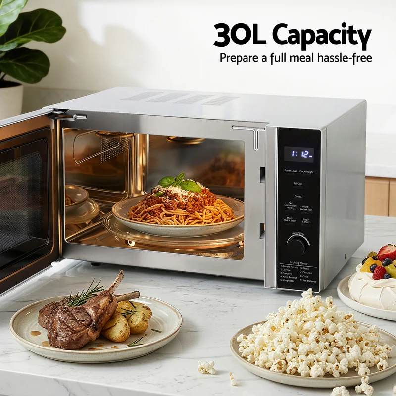 Devanti 30L Microwave Oven 4-IN-1 Air Fryer Convection Grill