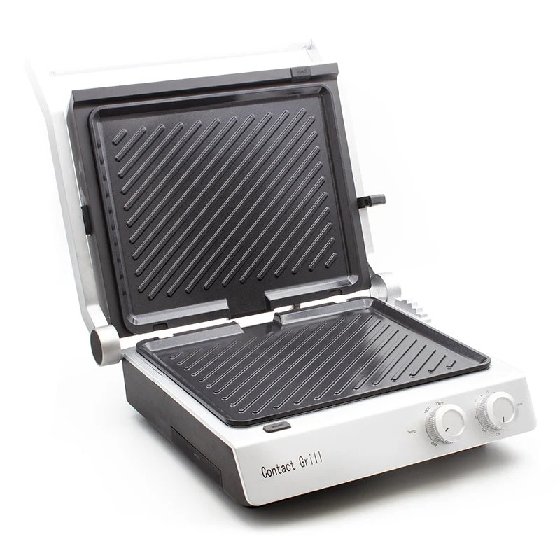 Nero Deluxe Sandwich Press Toaster Contact Grill 4 Slice Grooves with Timer