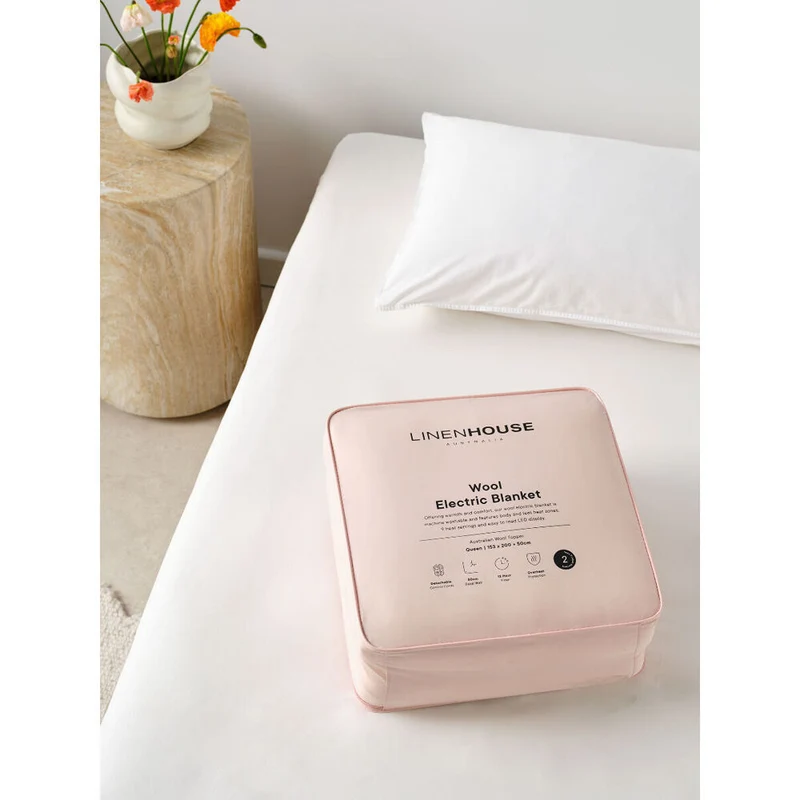 Linen House Wool Long Electric Blanket - Cream (King Single)