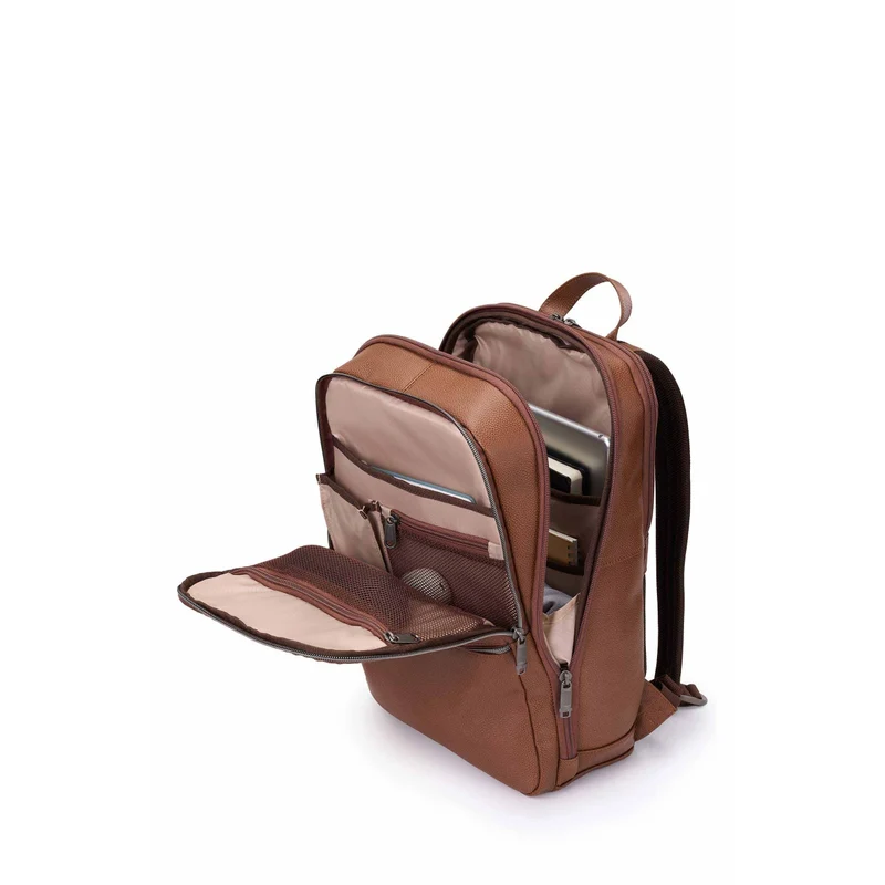 Samsonite Classic Leather Slim Backpack (Cognac)