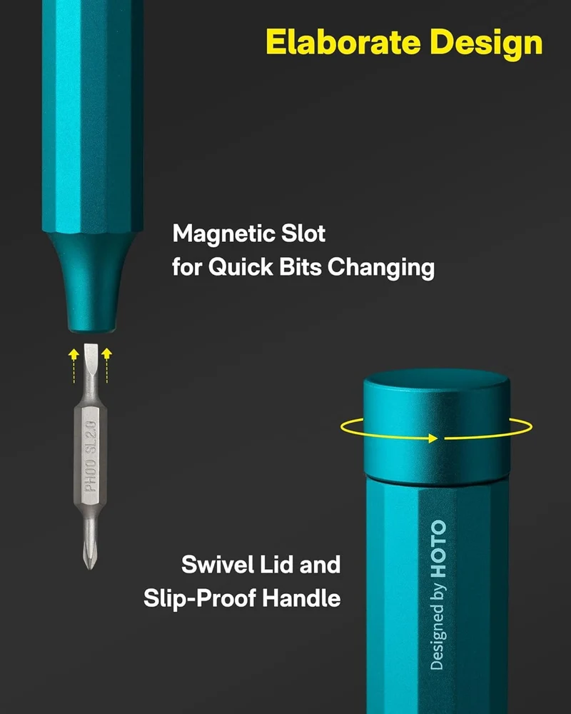 HOTO Manual Precision Screwdriver Pen Pocket Tool (Blue)