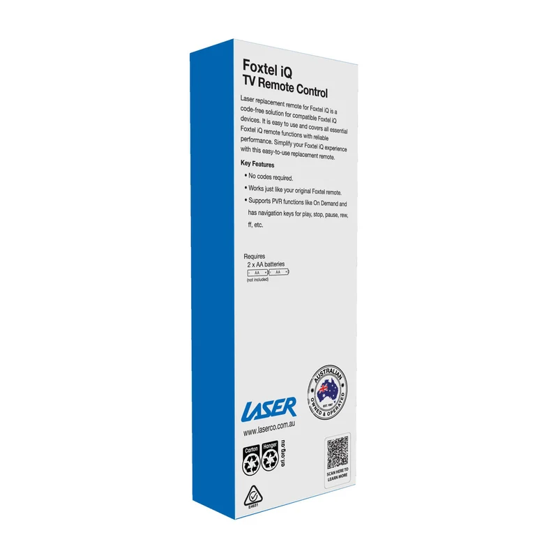 Laser Replacement Remote for Foxtel iQ (Code-Free)