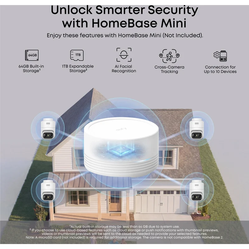eufyCam C37 2K Pan-Tilt-Zoom Security System (4 Pack)