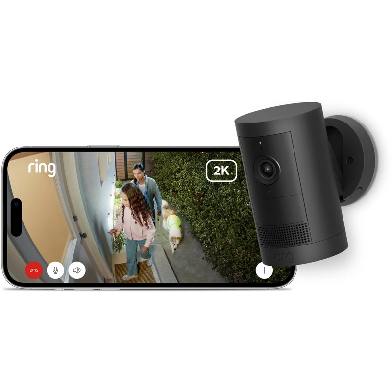 Ring Outdoor Security Camera Plus 2K Battery (Black)