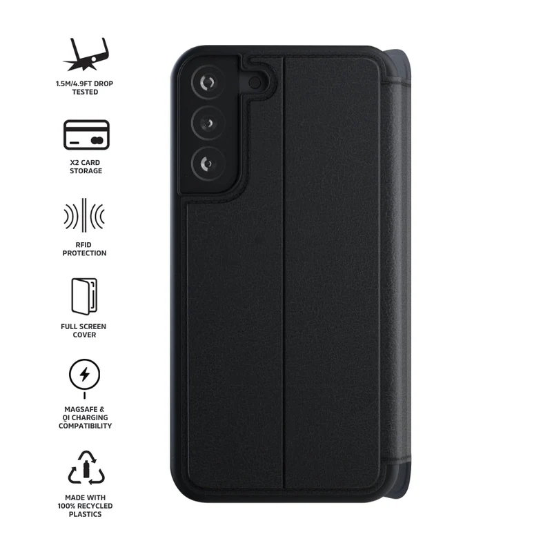 3sixT SlimFolio Case in Black - Samsung GS24, GS24+, GS24 Ultra