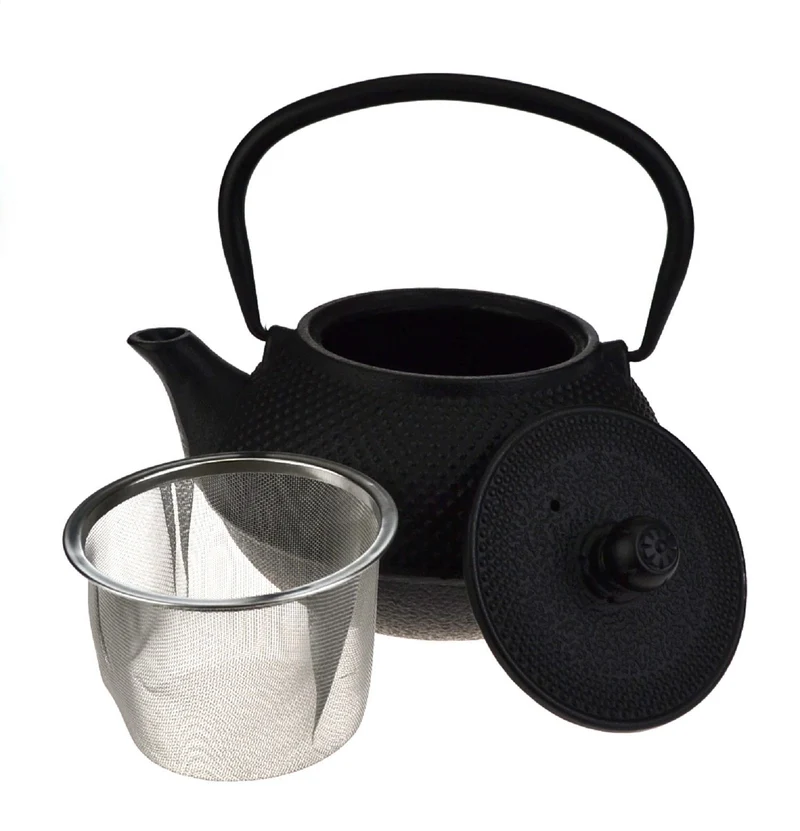 Teaology Cast Iron Teapot 800ml - Fine Hobnail Black