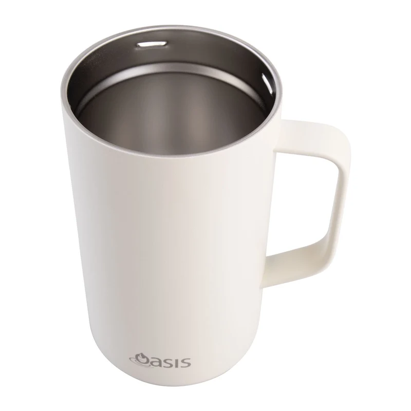 Oasis Stainless Steel Double Wall Insulated Coffee Press - 8 Cup - 1 Litre - Alabaster