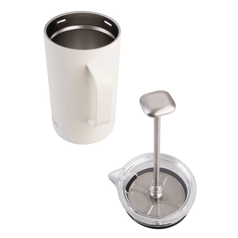 Oasis Stainless Steel Double Wall Insulated Coffee Press - 8 Cup - 1 Litre - Alabaster