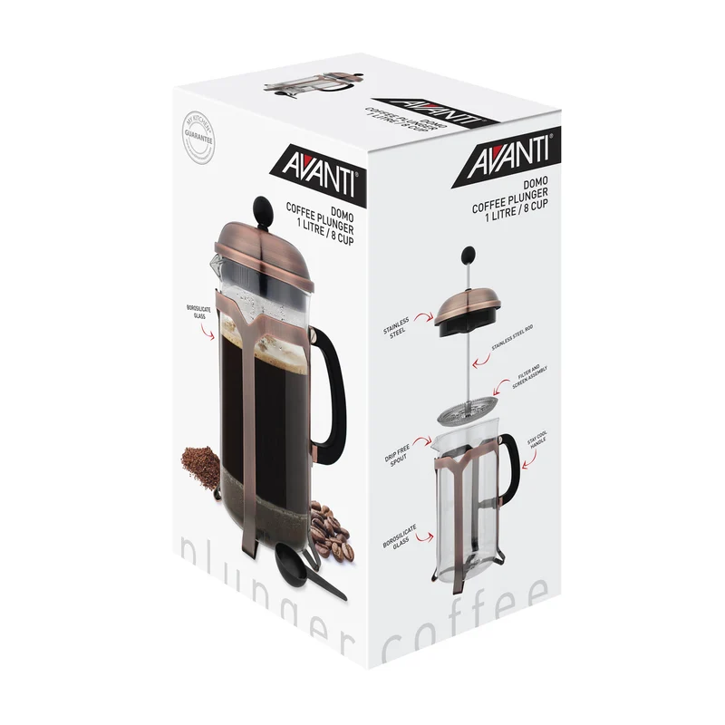Avanti Domo Copper 8 Cup Coffee Plunger 1 Litre