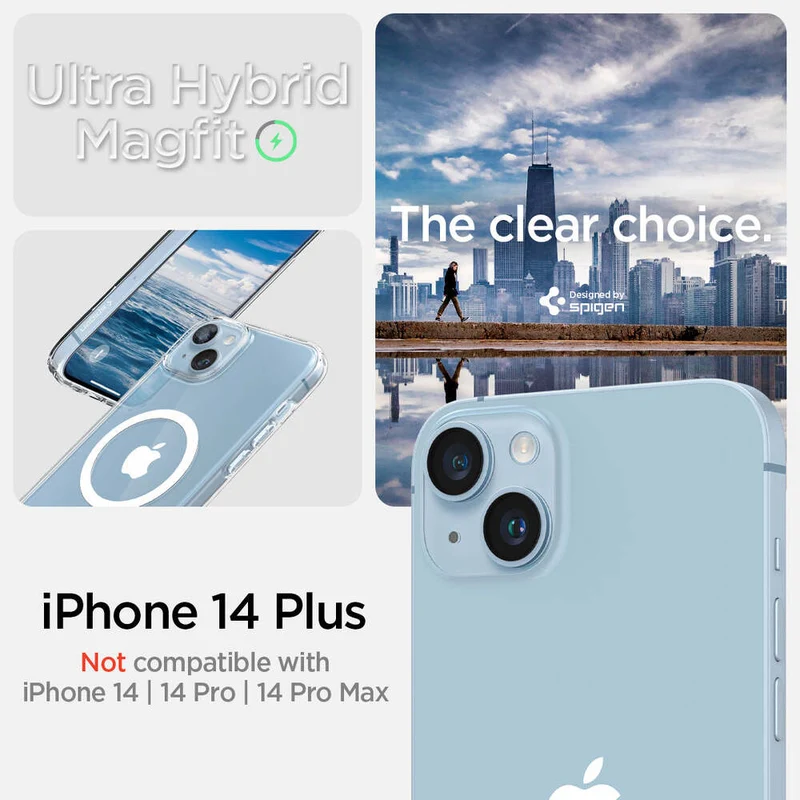 SPIGEN Ultra Hybrid MagSafe Case for iPhone 14 Plus (White)