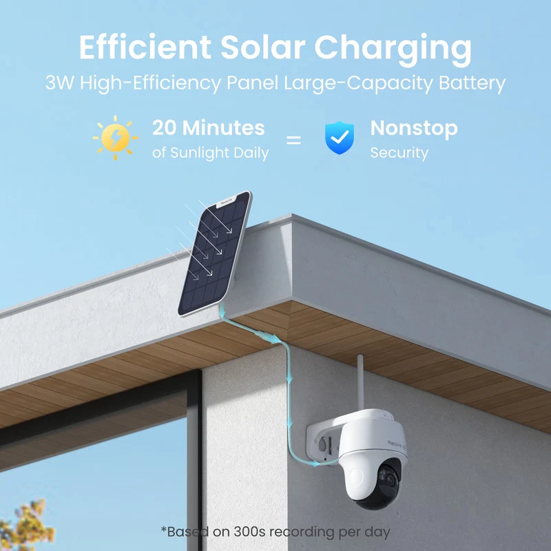 Reolink Argus PT Ultra 4K Pan Tilt Automatic Tracking Battery Security Camera+Solar Panel(2 Pack)