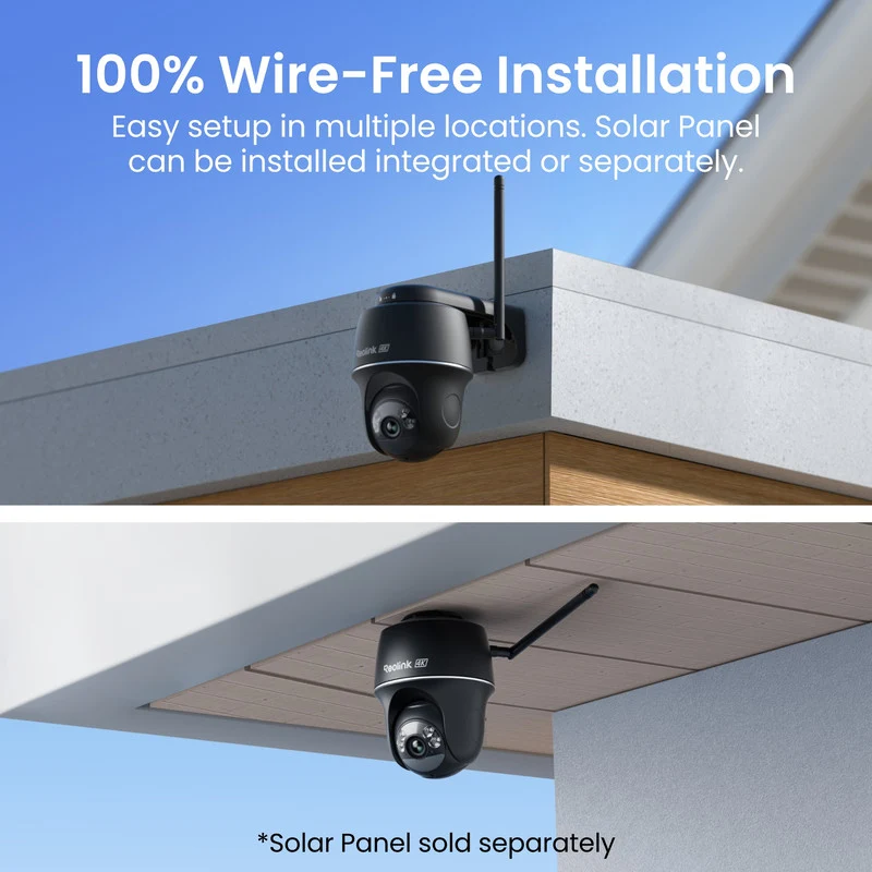 Reolink Argus PT Ultra 4K Pan Tilt Wireless Automatic Tracking Battery Security Camera (Black)