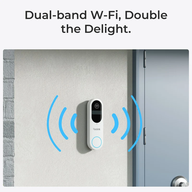Reolink 2K 4MP Battery Video Doorbell Smart Detection Chime (White)