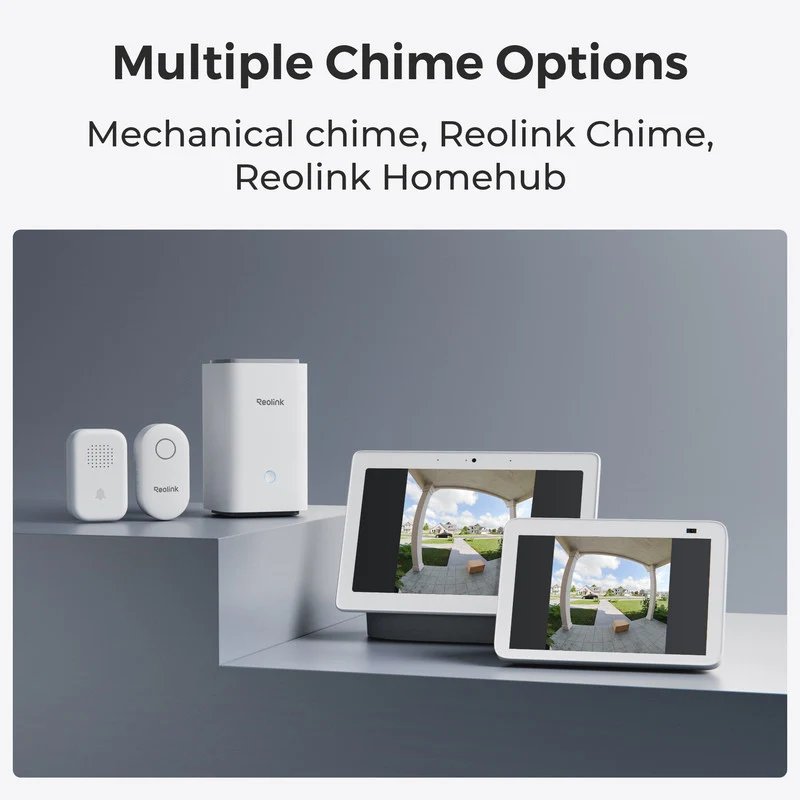 Reolink 2K 4MP Battery Video Doorbell Smart Detection Chime (White)