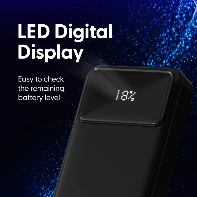 Laser 20000mAh Powerbank 18W PD with LED Indicator (Black)