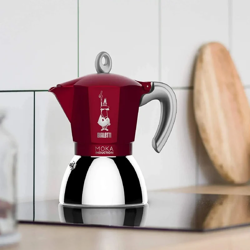 Bialetti Moka 4 Cup Induction Espresso Maker - Red