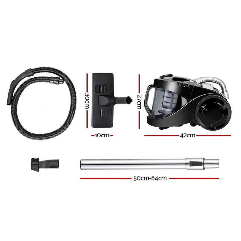 Devanti 2200W Multi-cyclonic Bagless Vacuum Cleaner Pet Hair (Black)