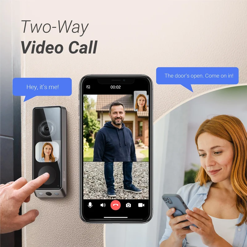 EZVIZ EP8 Ultra Dual Camera Video Doorbell with Chime