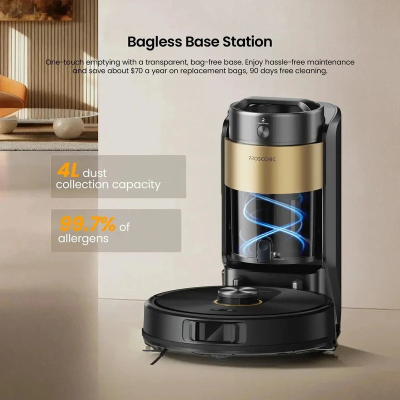 Proscenic Q20 Plus Robot Vacuum | 10,000Pa Suction & Auto-Empty Station