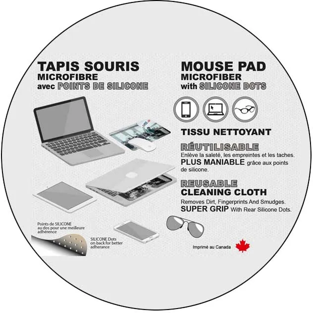 Ma Caféine | Tapis de souris en microfibres avec points de silicone