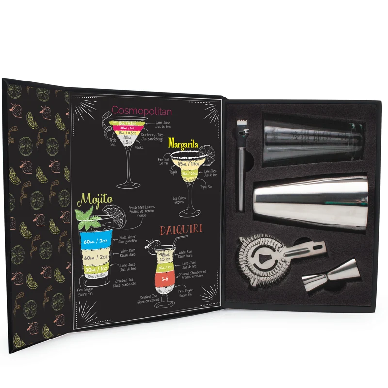 Ensemble cadeau d'outils pour les cocktails
