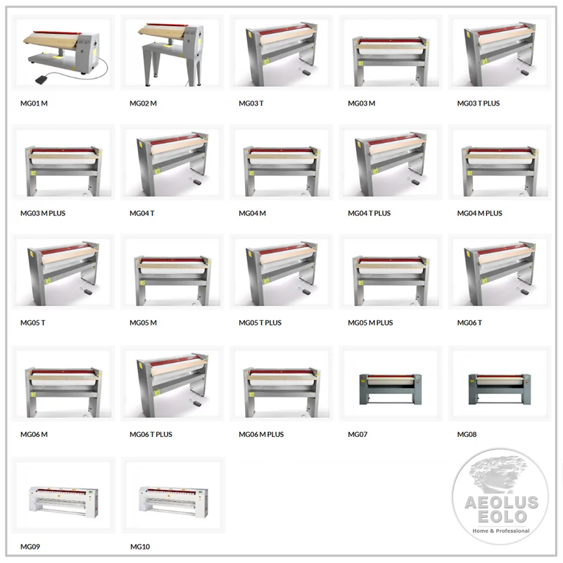 Stiratrice a rullo 120x25 cm Modello MG05 T Mangano da Stiro Professionale Biancheria Piana Lenzuola Federe Tende Asciugamani Controllo elettronico Risparmio energetico A++ Conca Alluminio Made in Italy Garanzia 5 anni