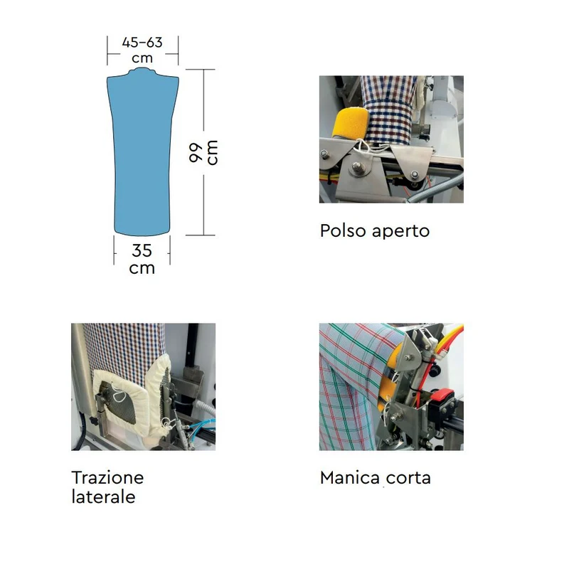 EOLO Stirasciugatrice SA25 FV Stira Asciuga Professionale Automatico a Vapore Pneumatico Camicie Ferro da Stiro a Secco Motore Soffiante Made in Italy Garanzia 5 Anni Efficienza A++