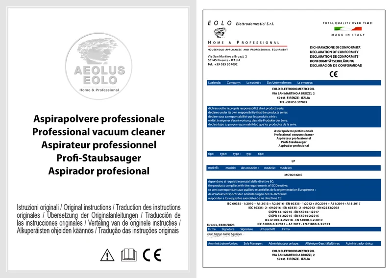 Aspirapolvere semi-professionale per abitazioni e piccole aree, modello LP20 EP GT