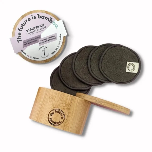 The Future is Bamboo | Trousse de Départ - Coton-Visage en Charbon de Bambou
