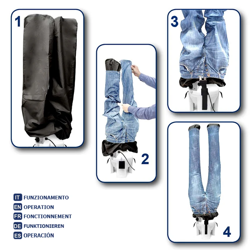 EOLO Stirapantalone SA09 ECO Stira Asciuga in Automatico Pantaloni Sportivi Militari Jeans Stirapanni Robot Stiro Facile Asciuga Stiratore Verticale Gonfiabile Asciugatrice Professionale 4 Ruote 3 Programmi Made in Italy Garanzia 5 Anni Efficienza A++