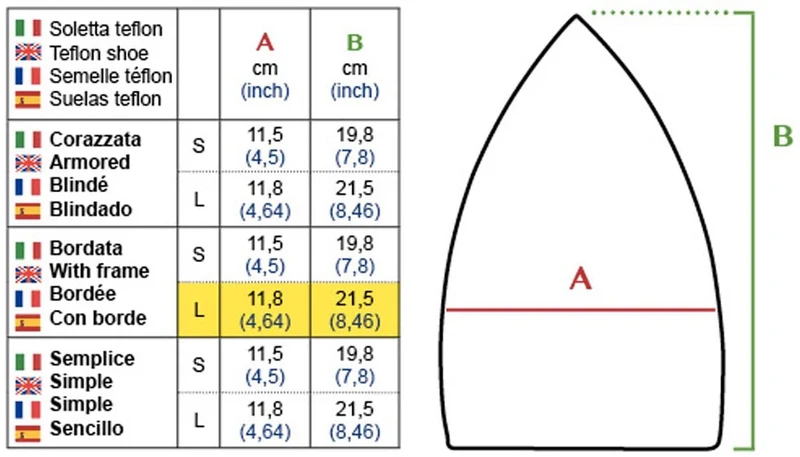 Soletta Teflon bordata in alluminio Misura L + Spugnetta