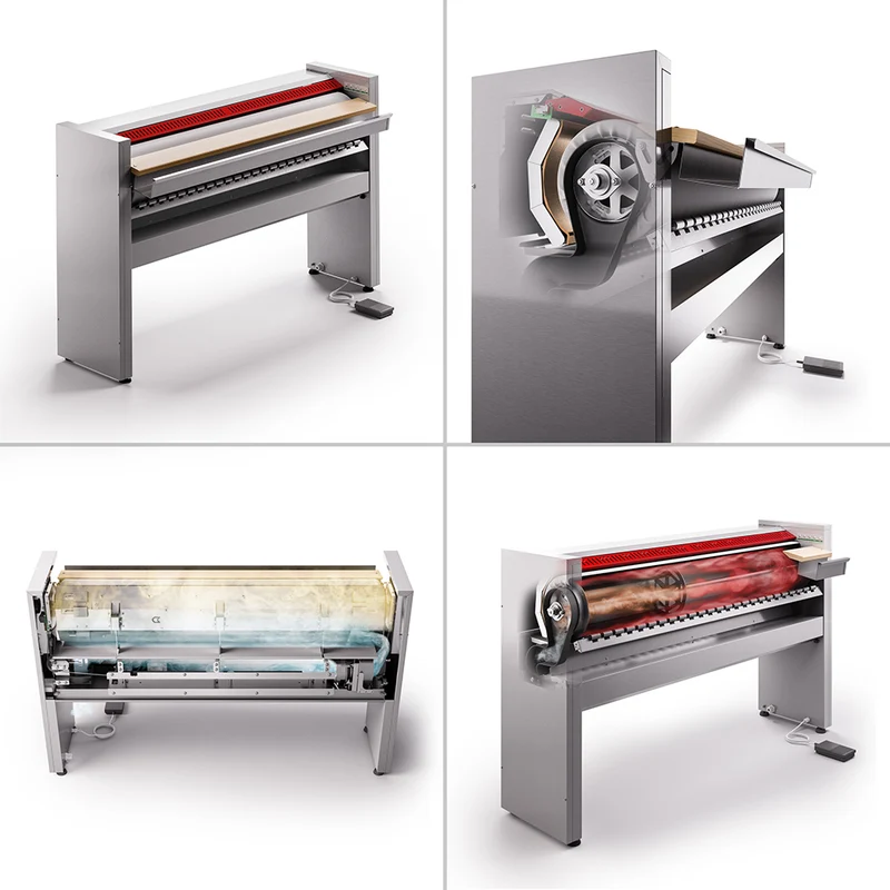 Stiratrice a Rullo Professionale MG04 M Mangano da Stiro Biancheria Piana Federe Lenzuola Copriletti Asciugamani Tende Tovaglie Tovaglioli Rullo 120x25 cm Elettronica Efficienza A++ Garanzia 5 Anni