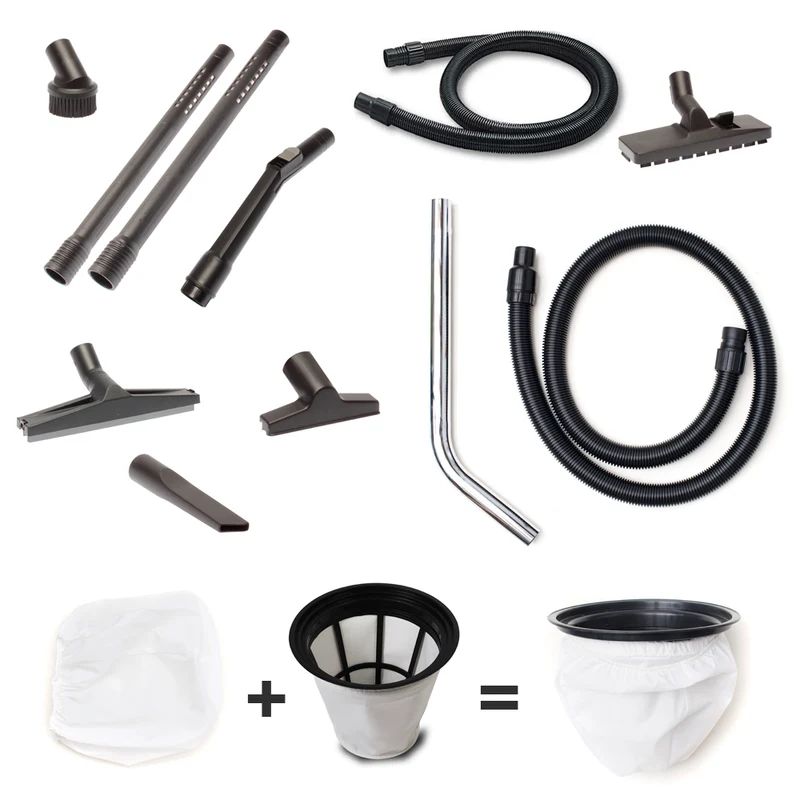 Aspirapolvere professionale per fuliggine e cenere calda con accessori, modello LP31 PLUS INOX GT