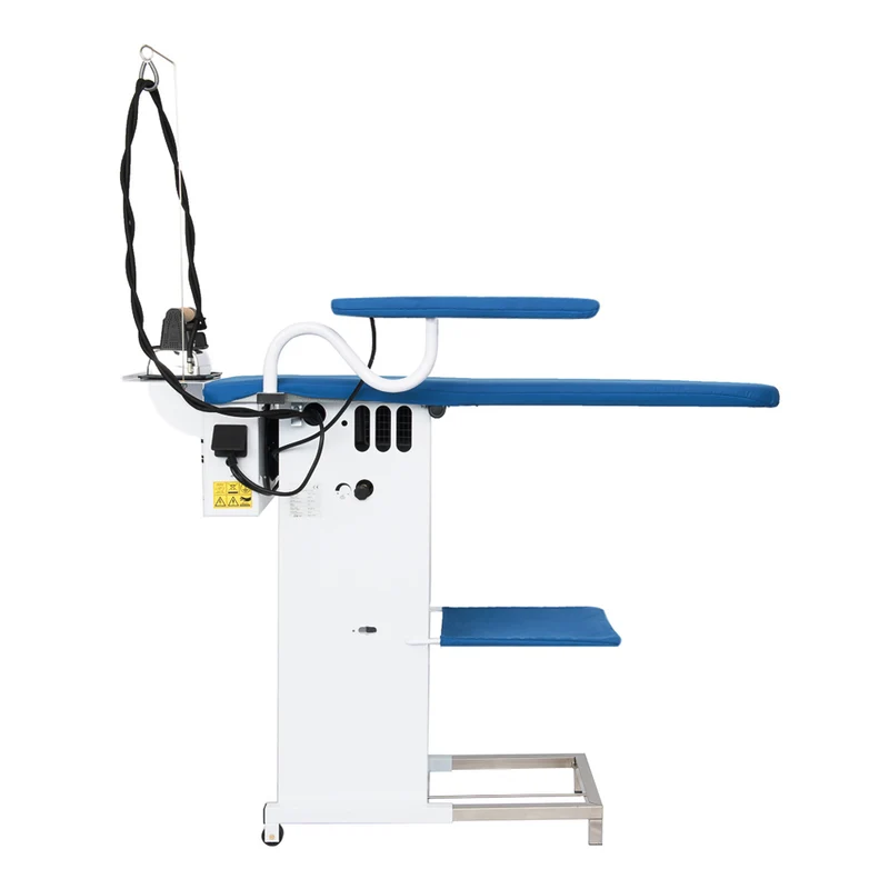 Tavolo da stiro professionale modello TS01 con caldaia e Ferro da stiro Motori aspirante e soffiante Piano riscaldato con termostato Classe Energetica A++ Made in Italy Garanzia 5 anni