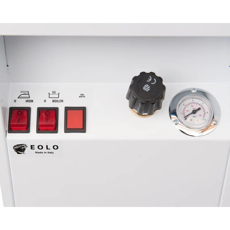 Tavolo da stiro professionale modello TS01 con caldaia e Ferro da stiro Motori aspirante e soffiante Piano riscaldato con termostato Classe Energetica A++ Made in Italy Garanzia 5 anni