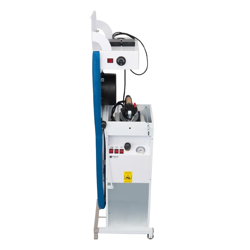 Tavolo da stiro professionale modello TS01 con caldaia e Ferro da stiro Motori aspirante e soffiante Piano riscaldato con termostato Classe Energetica A++ Made in Italy Garanzia 5 anni