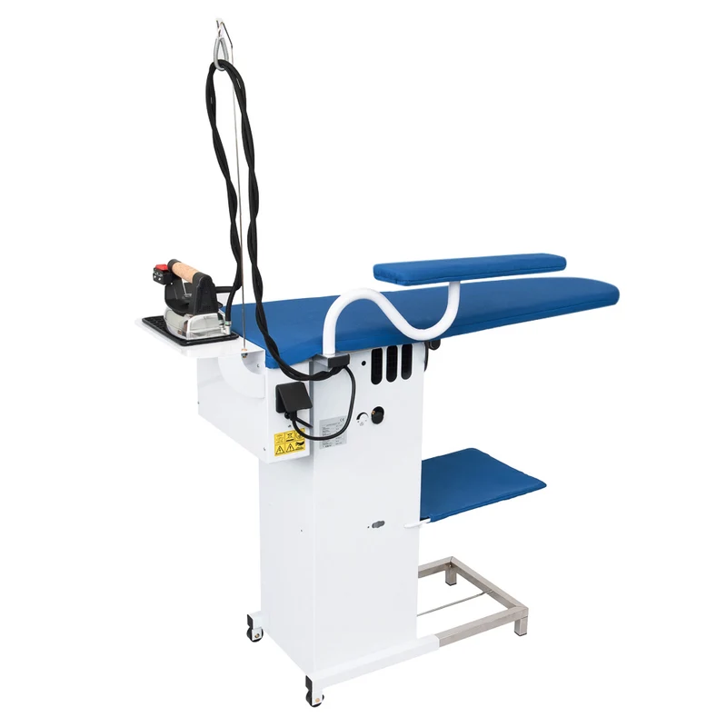Tavolo da stiro professionale modello TS01 con caldaia e Ferro da stiro Motori aspirante e soffiante Piano riscaldato con termostato Classe Energetica A++ Made in Italy Garanzia 5 anni