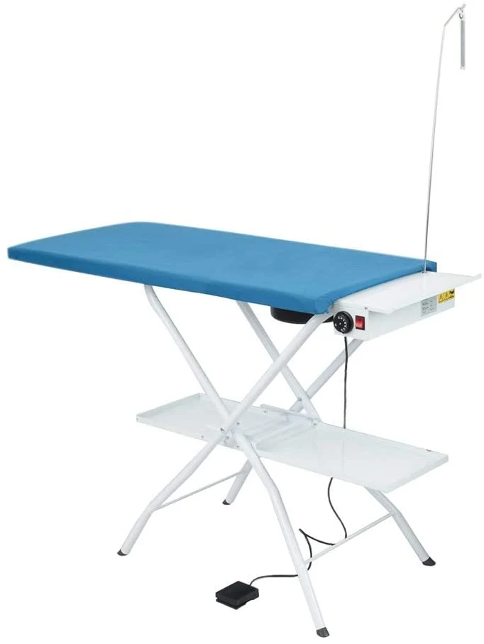 Asse da stiro professionale rettangolare aspirante e riscaldata con termostato, modello AS02 (112x50 cm)